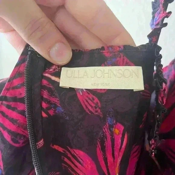 ULLA JOHNSON Caprice floral cotton poplin midi dress Women’s Size 2 NWOT - Picture 12 of 16